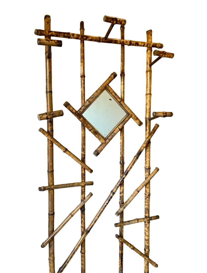 Vintage Mid-Century Bamboo Hall Tree - 5