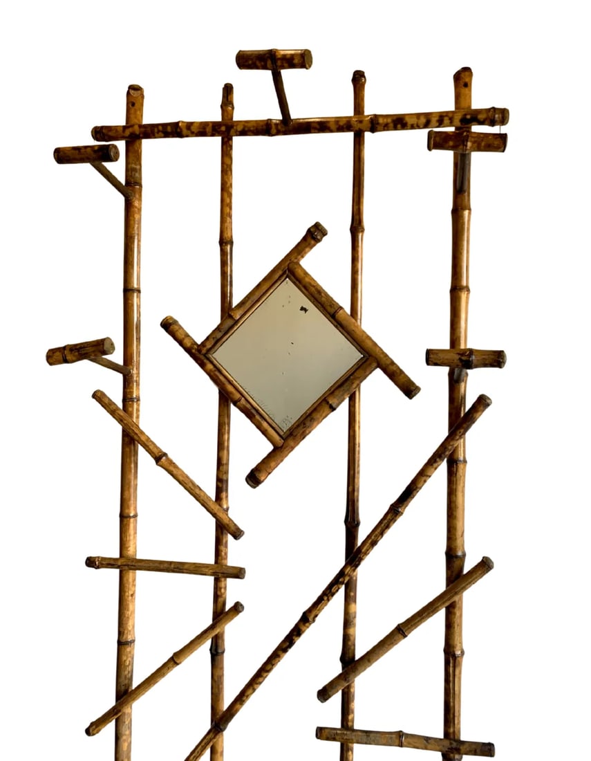 Vintage Mid-Century Bamboo Hall Tree - 7