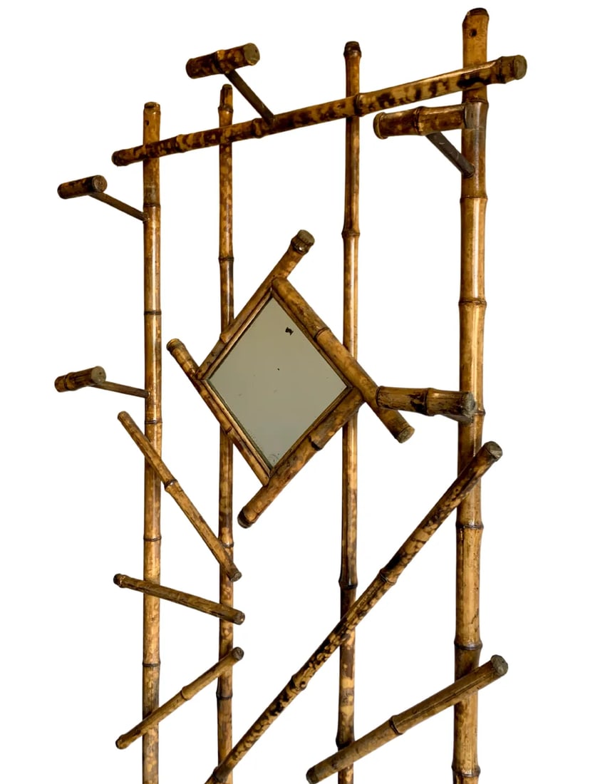 Vintage Mid-Century Bamboo Hall Tree - 8