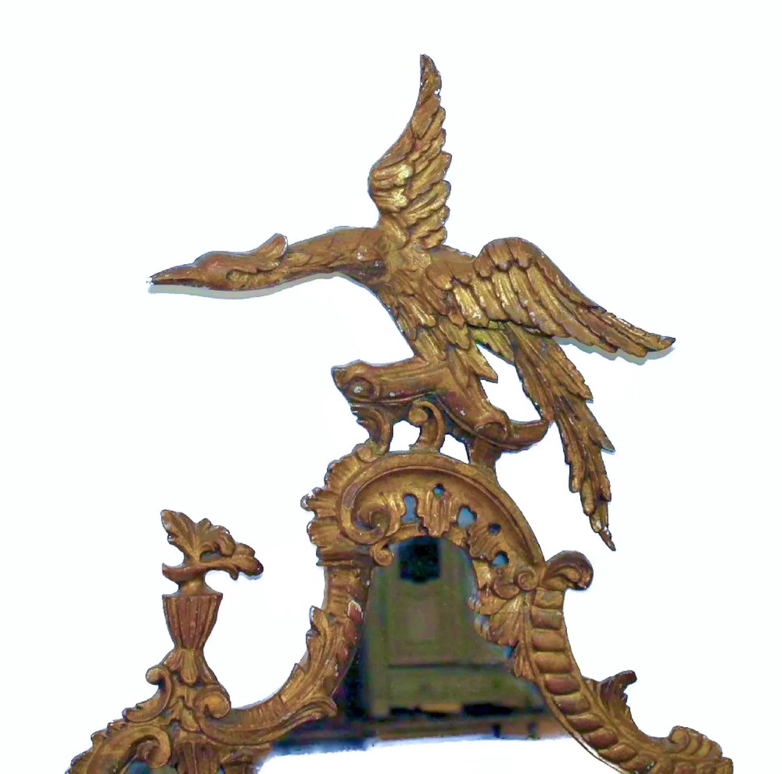 Vintage Chippendale Giltwood Eagle Mirror - 4