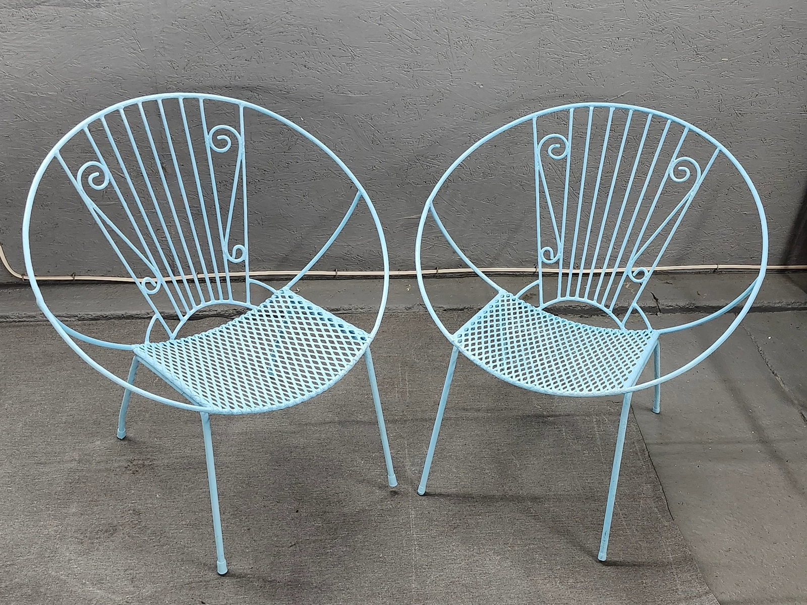 Vintage Wrought Iron Outdoor Patio Chairs - 2