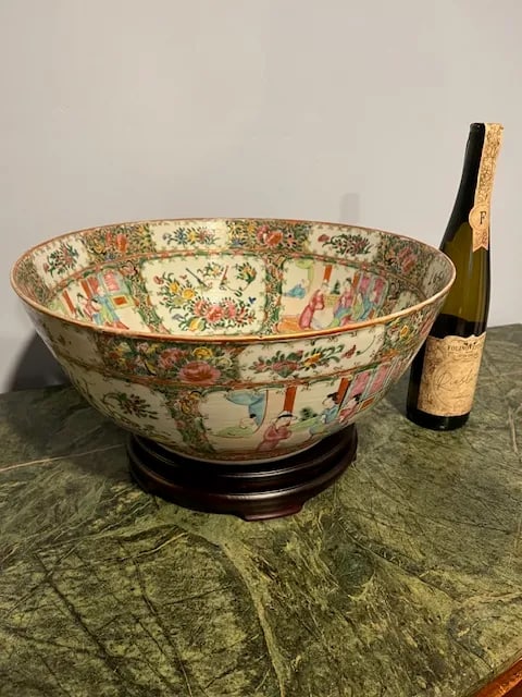 Monumental Antique Chinese Rose Medallion Large Bowl - 10