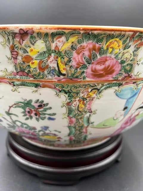 Monumental Antique Chinese Rose Medallion Large Bowl - 12
