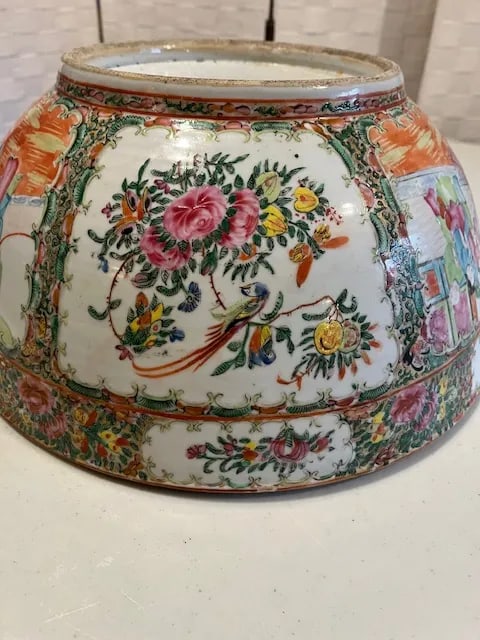 Monumental Antique Chinese Rose Medallion Large Bowl - 4