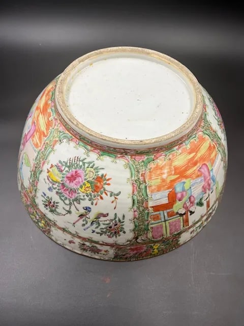 Monumental Antique Chinese Rose Medallion Large Bowl - 8