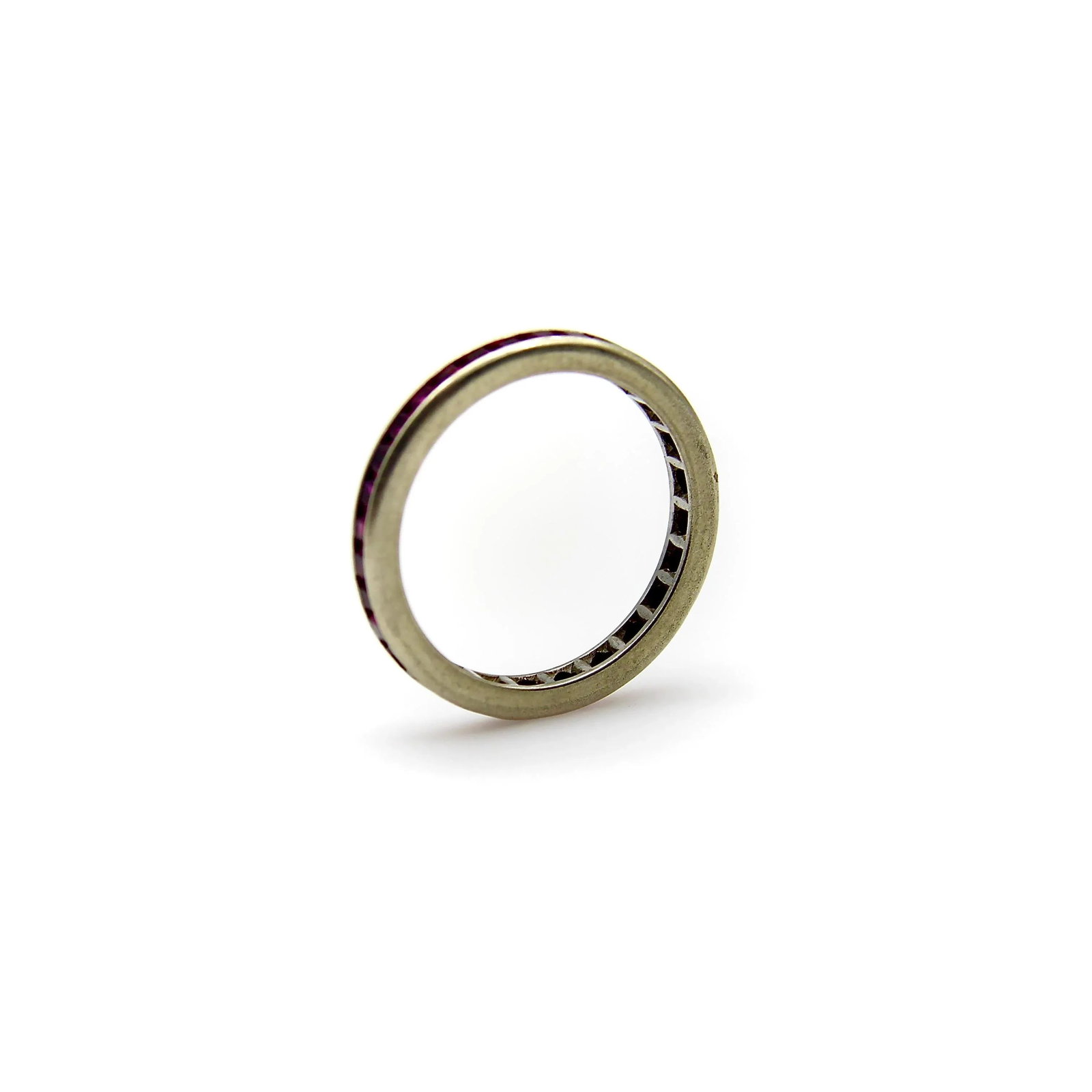 14k Gold Synthetic Ruby Eternity Band Size 6 - 6