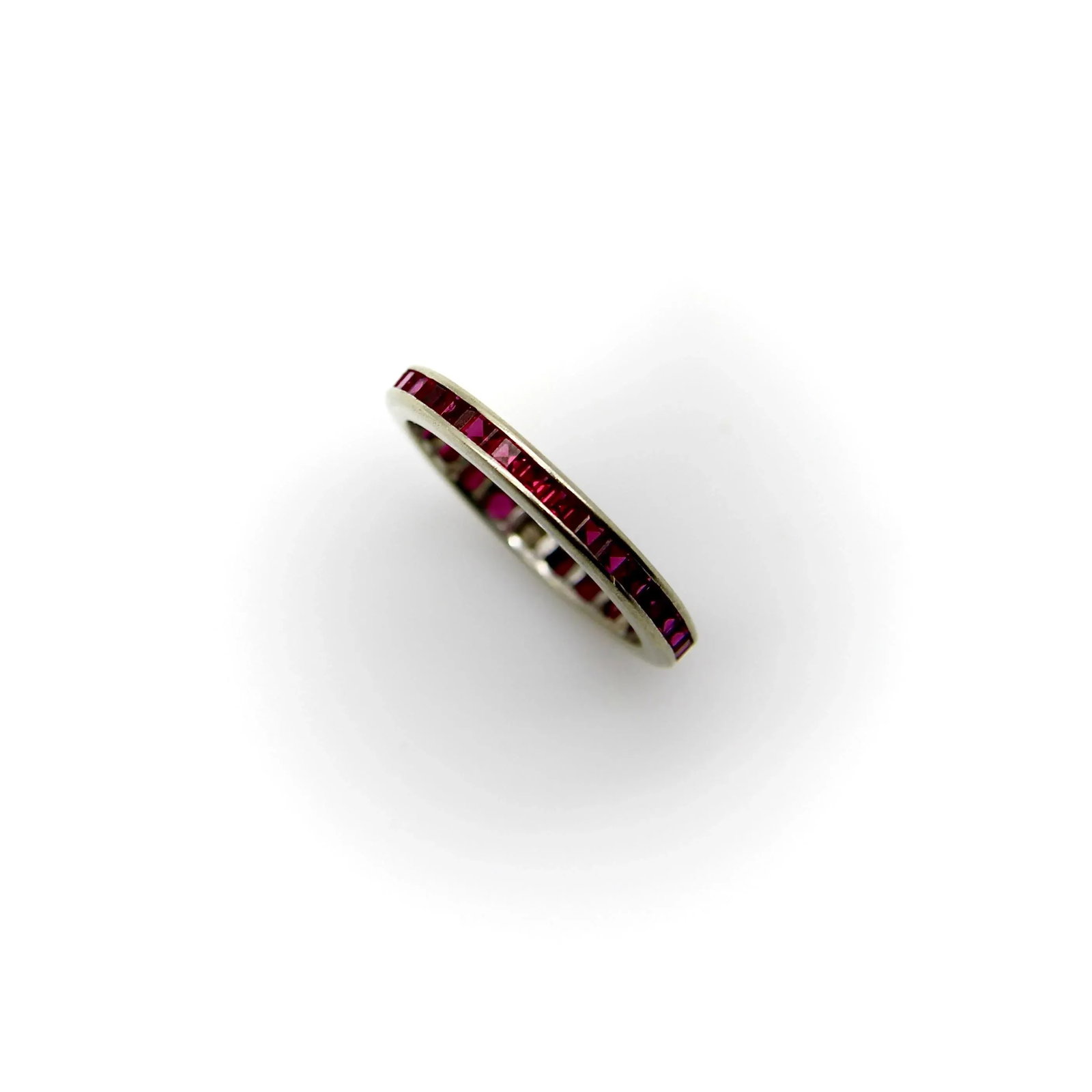 14k Gold Synthetic Ruby Eternity Band Size 6 - 7
