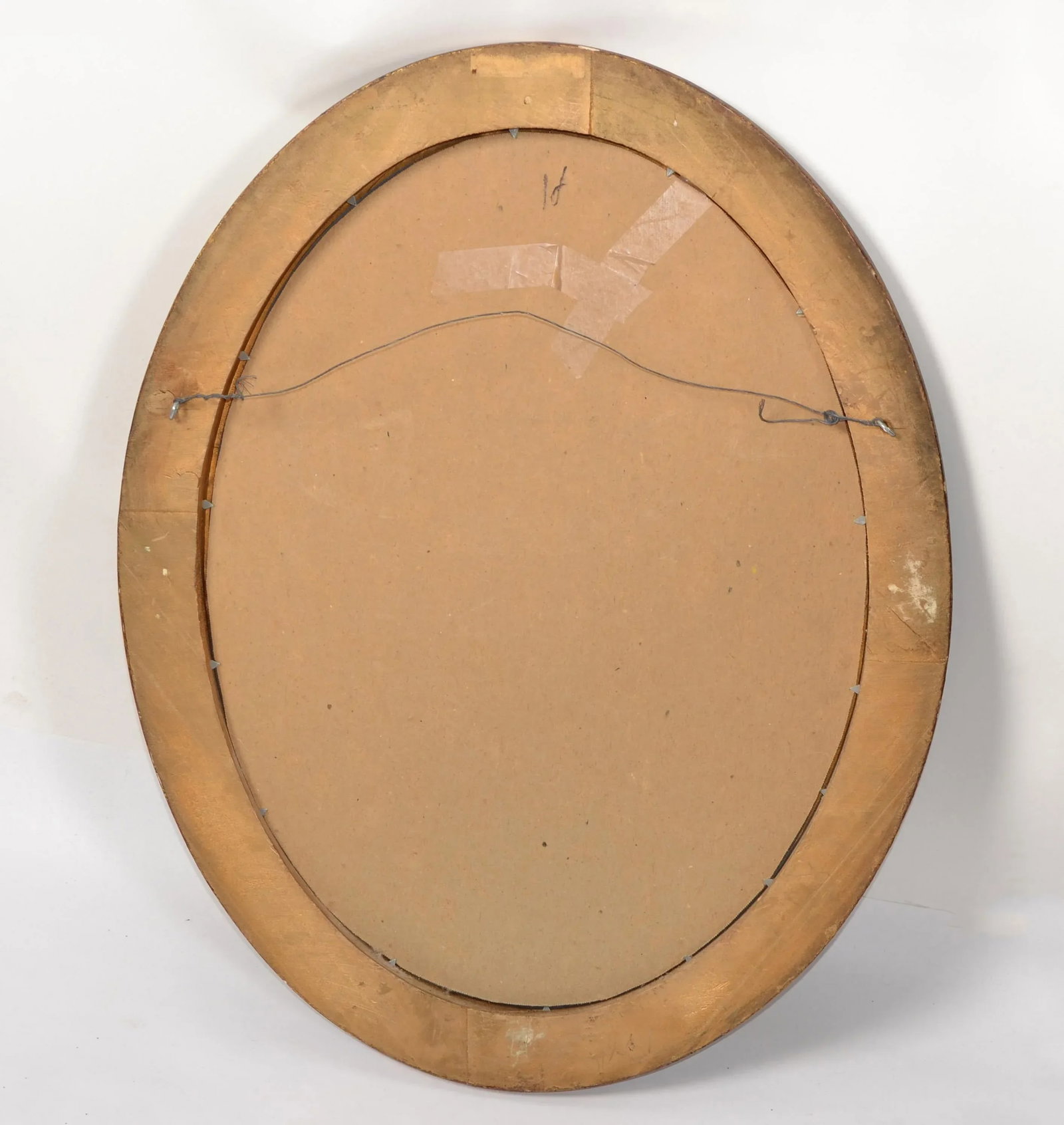 1960s Italian Giltwood Neoclassical Florentine Hand-Carved Oval Wall Mirror - 10