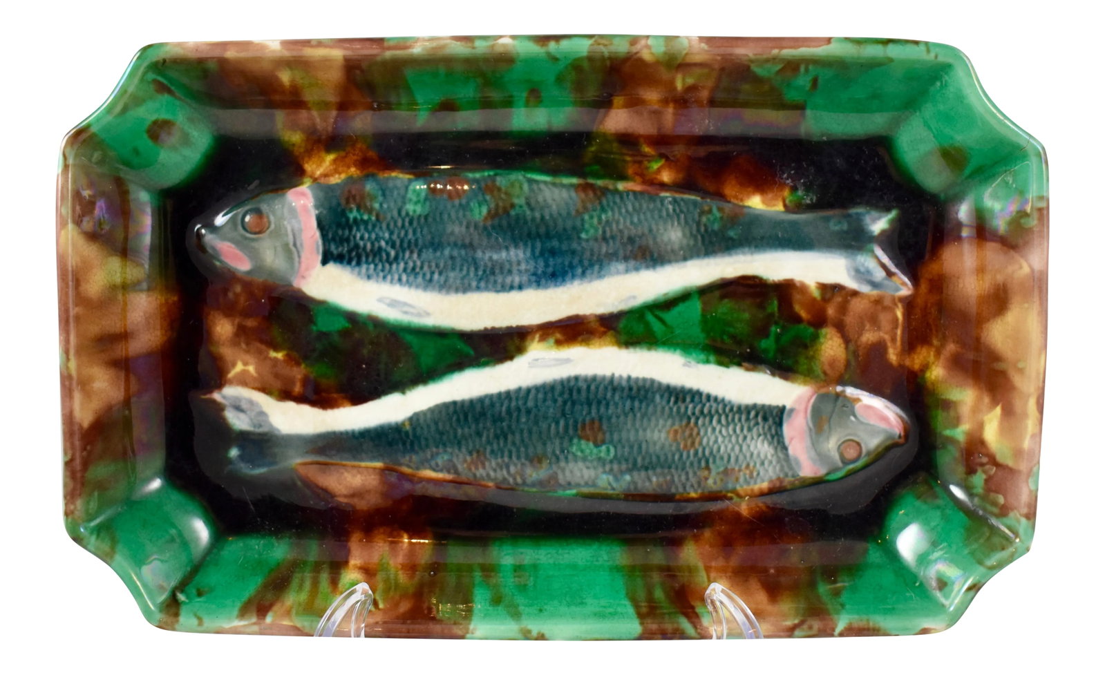 Wedgwood Majolica Aesthetic Char Fish Dish, C.1878 (1 of 13)
