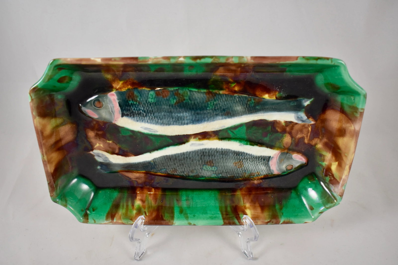 Wedgwood Majolica Aesthetic Char Fish Dish, C.1878 - 2