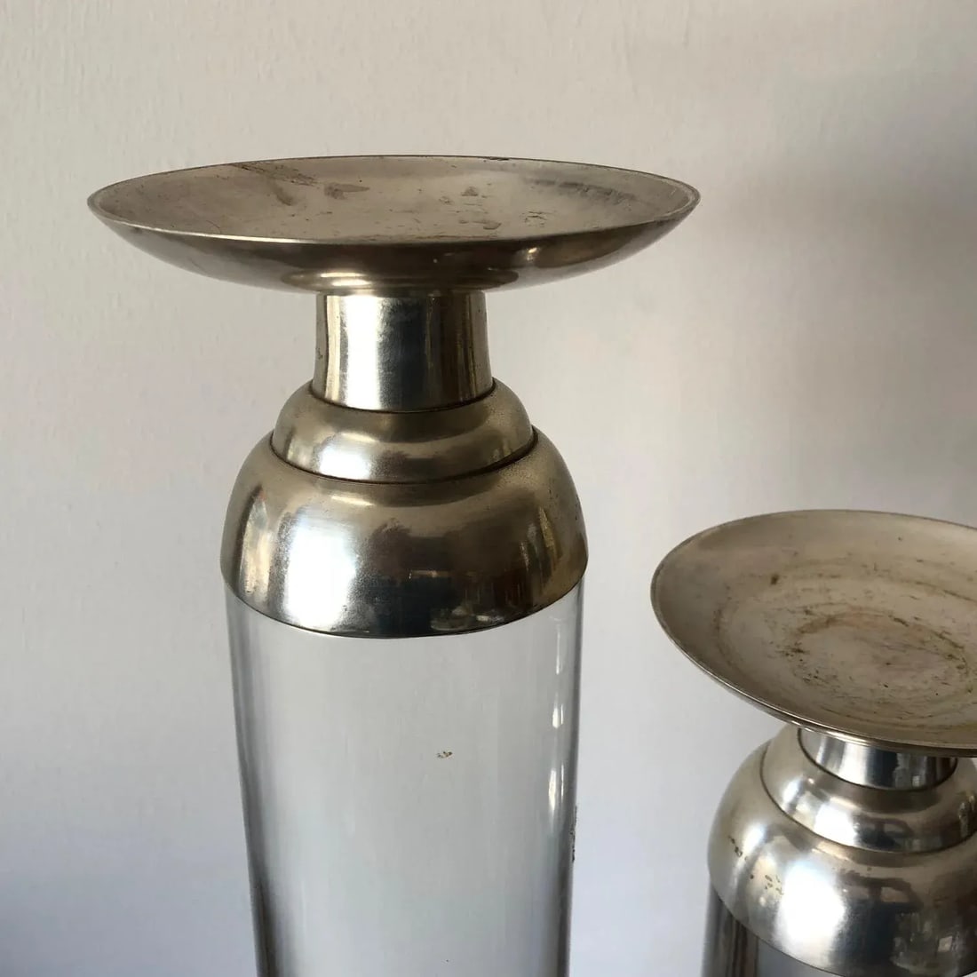 1980s Modern Lucite Candlesticks - A Pair - 2