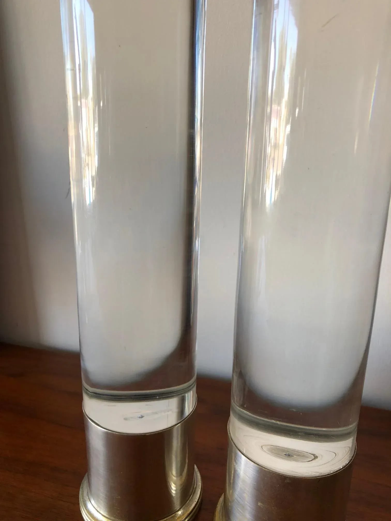 1980s Modern Lucite Candlesticks - A Pair - 4