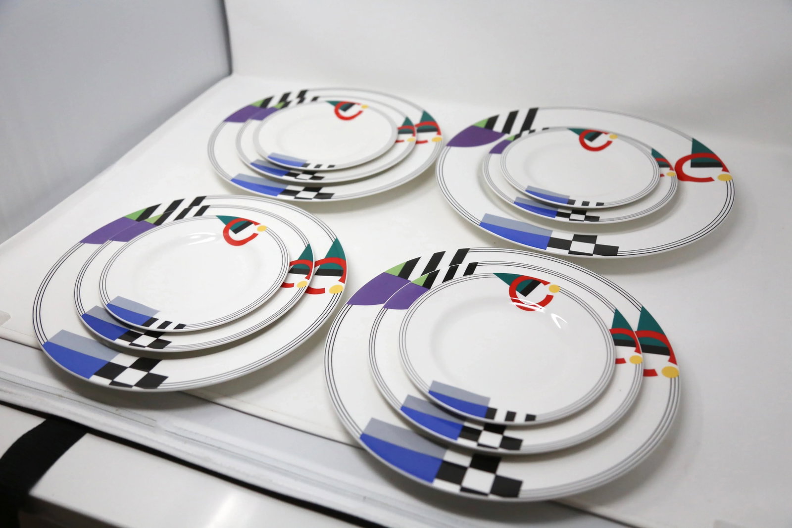 1990's "High Spirits" Geometric Postmodern Dinnerware by Mikasa - Set of 47 - 3