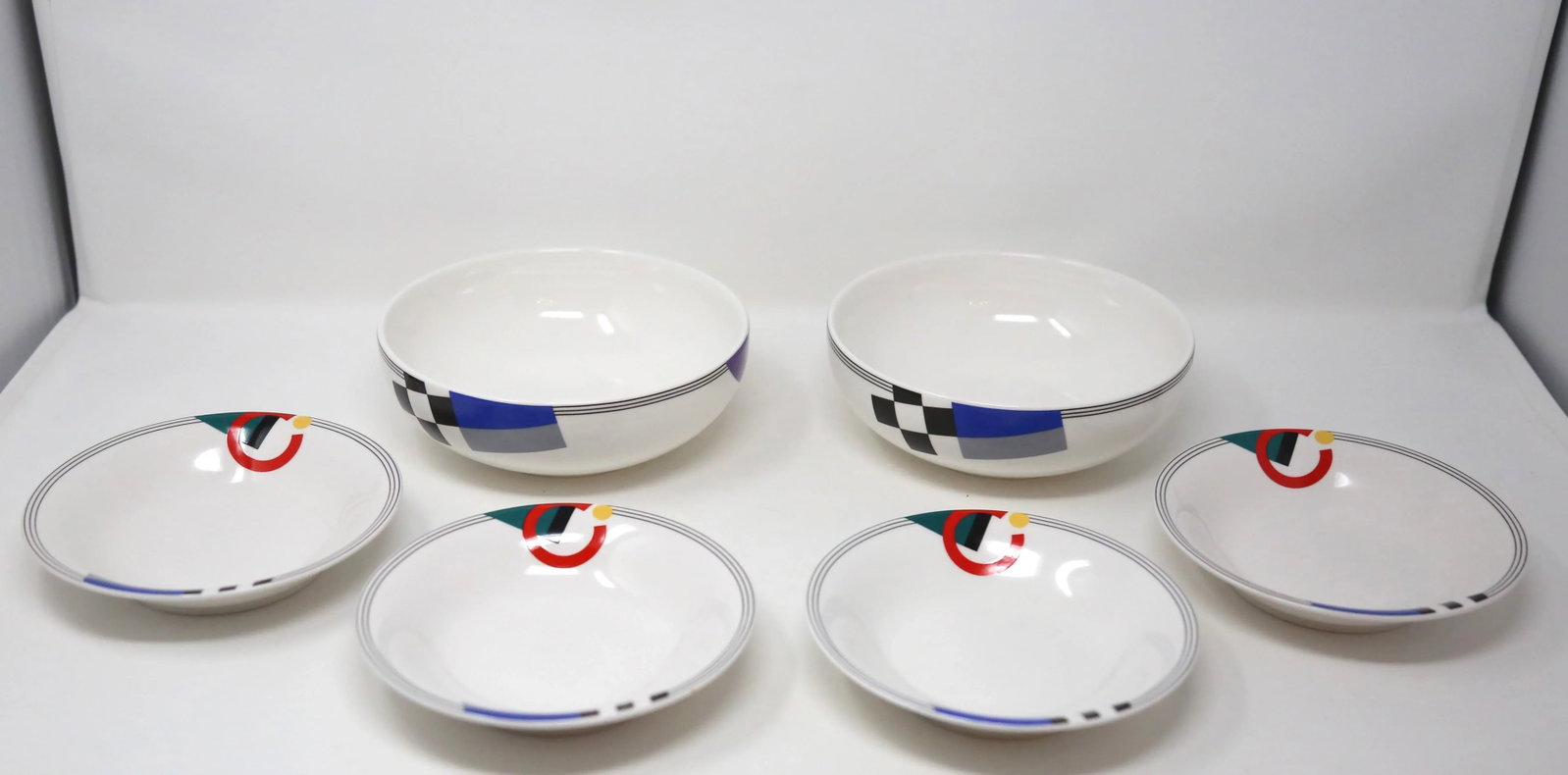 1990's "High Spirits" Geometric Postmodern Dinnerware by Mikasa - Set of 47 - 7