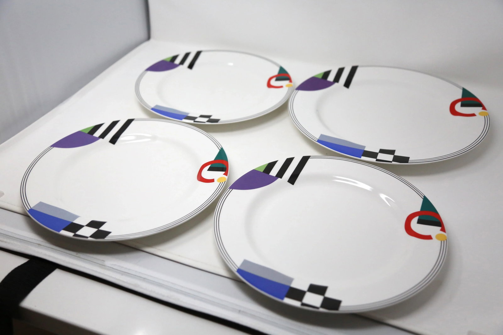 1990's "High Spirits" Geometric Postmodern Dinnerware by Mikasa - Set of 47 - 8