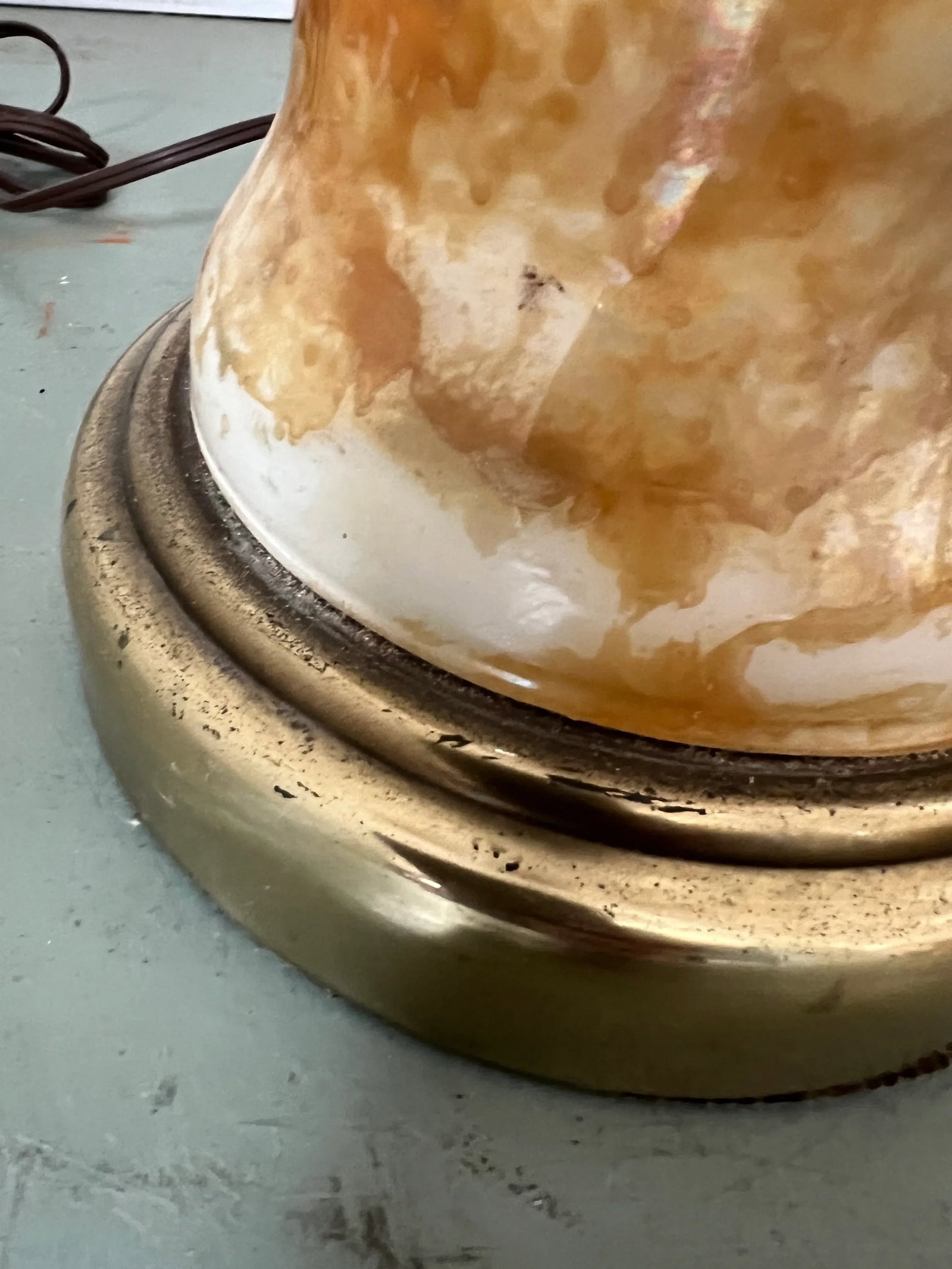 Faux Onyx Ginger Jar Lamps - a Pair - 3