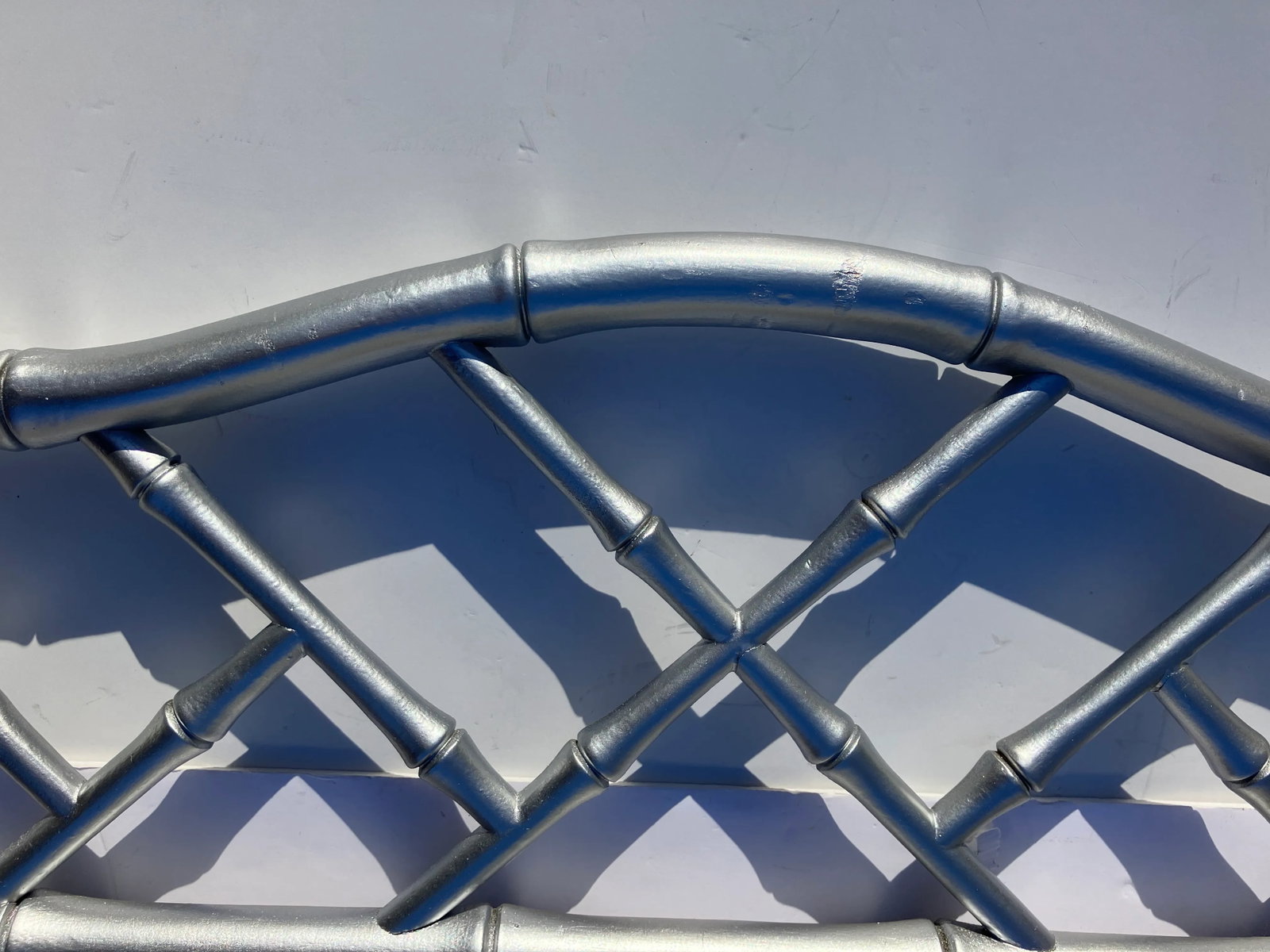 1970s Silver Faux Bamboo Mirror - 7