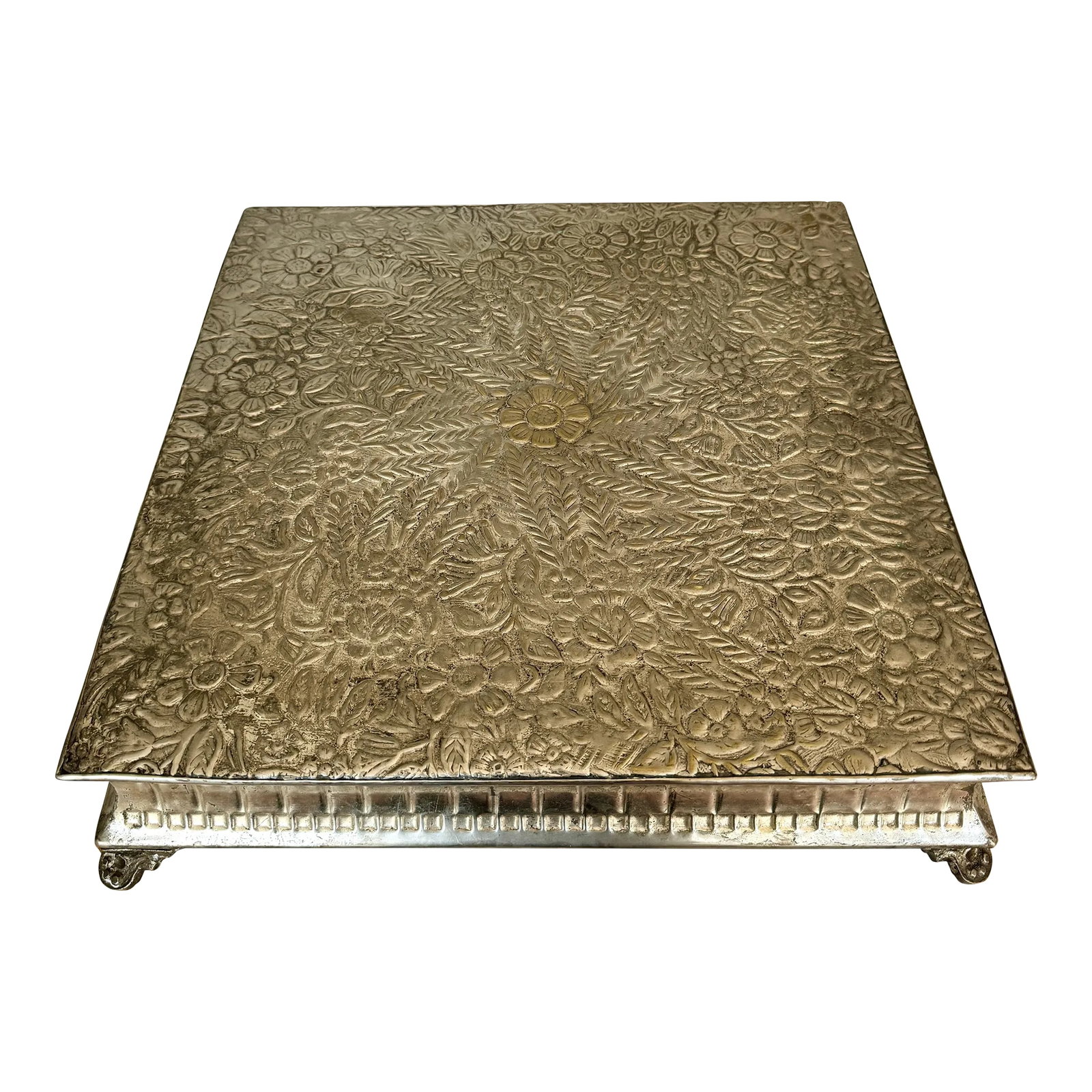 Vintage Intricate Footed Brass Stand (1 of 5)