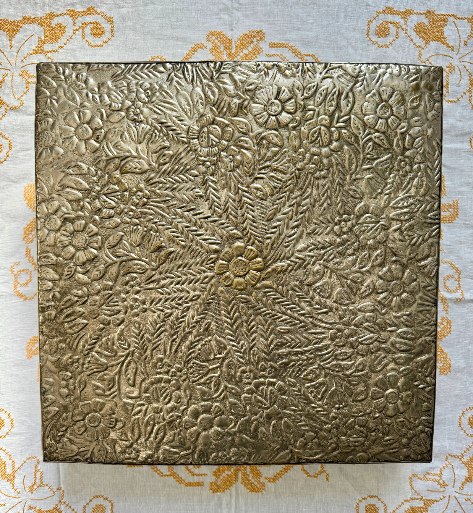 Vintage Intricate Footed Brass Stand - 2