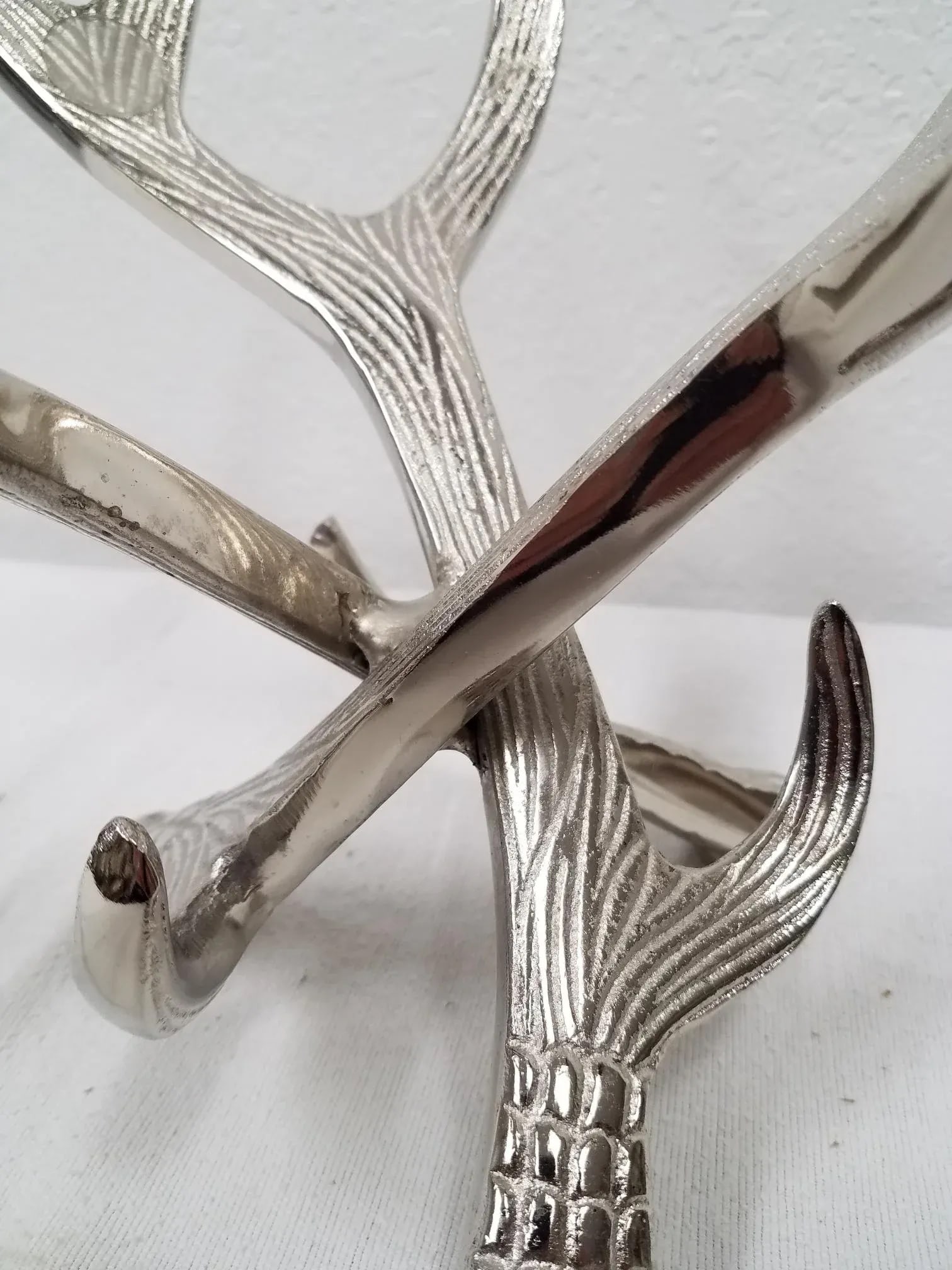 Serving Bowl on Nickel Deer Antler Stand - 11