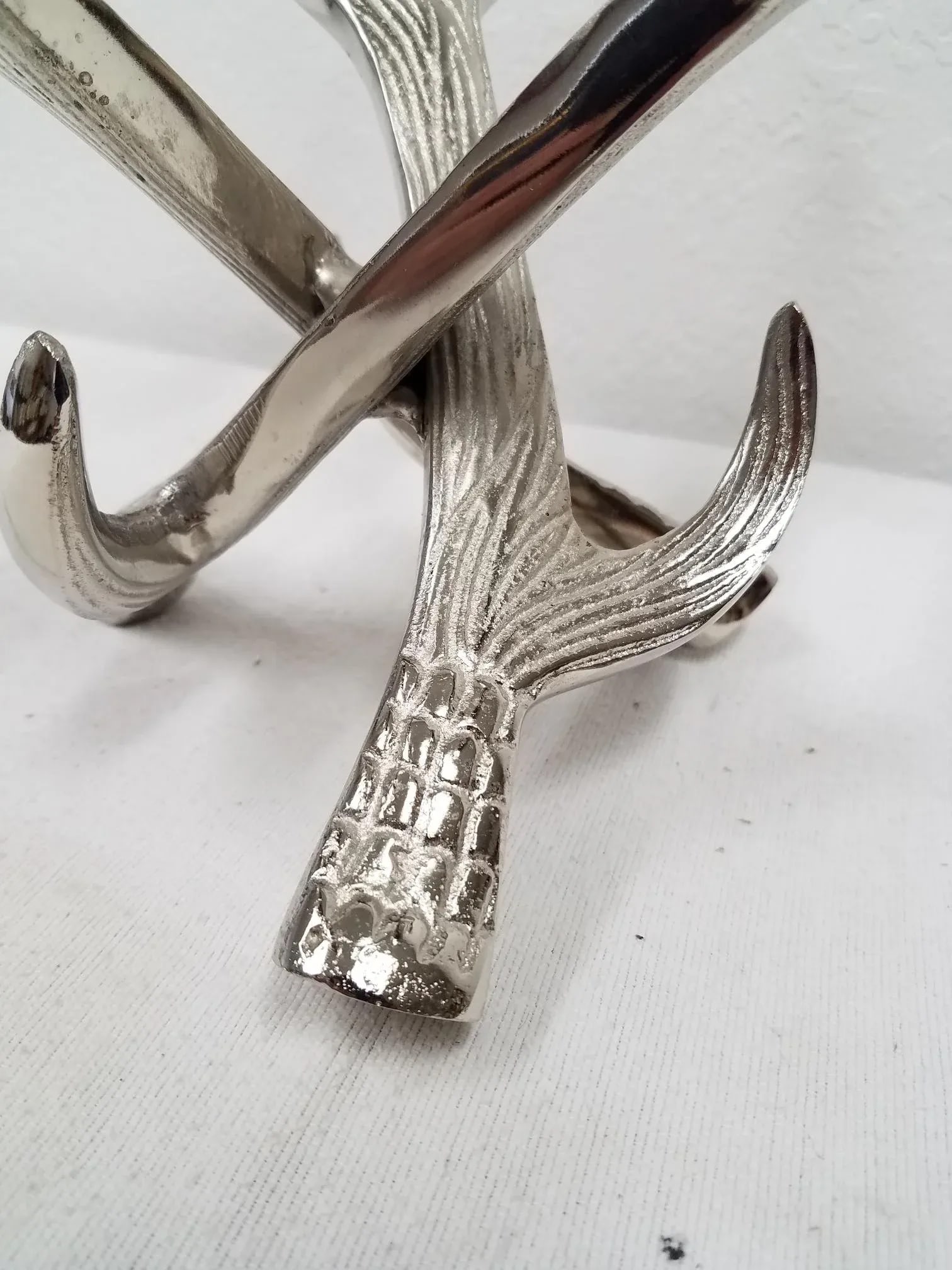 Serving Bowl on Nickel Deer Antler Stand - 5