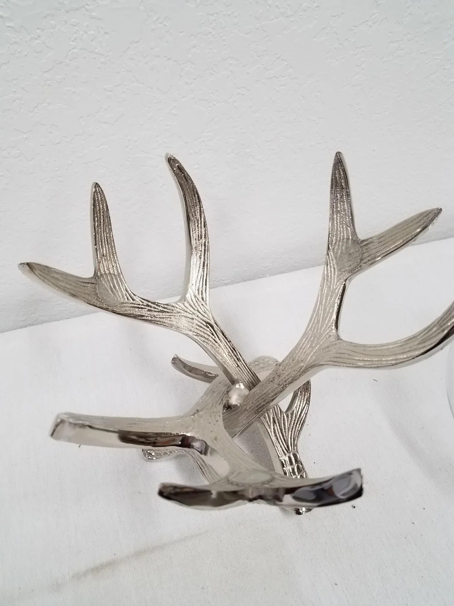 Serving Bowl on Nickel Deer Antler Stand - 8