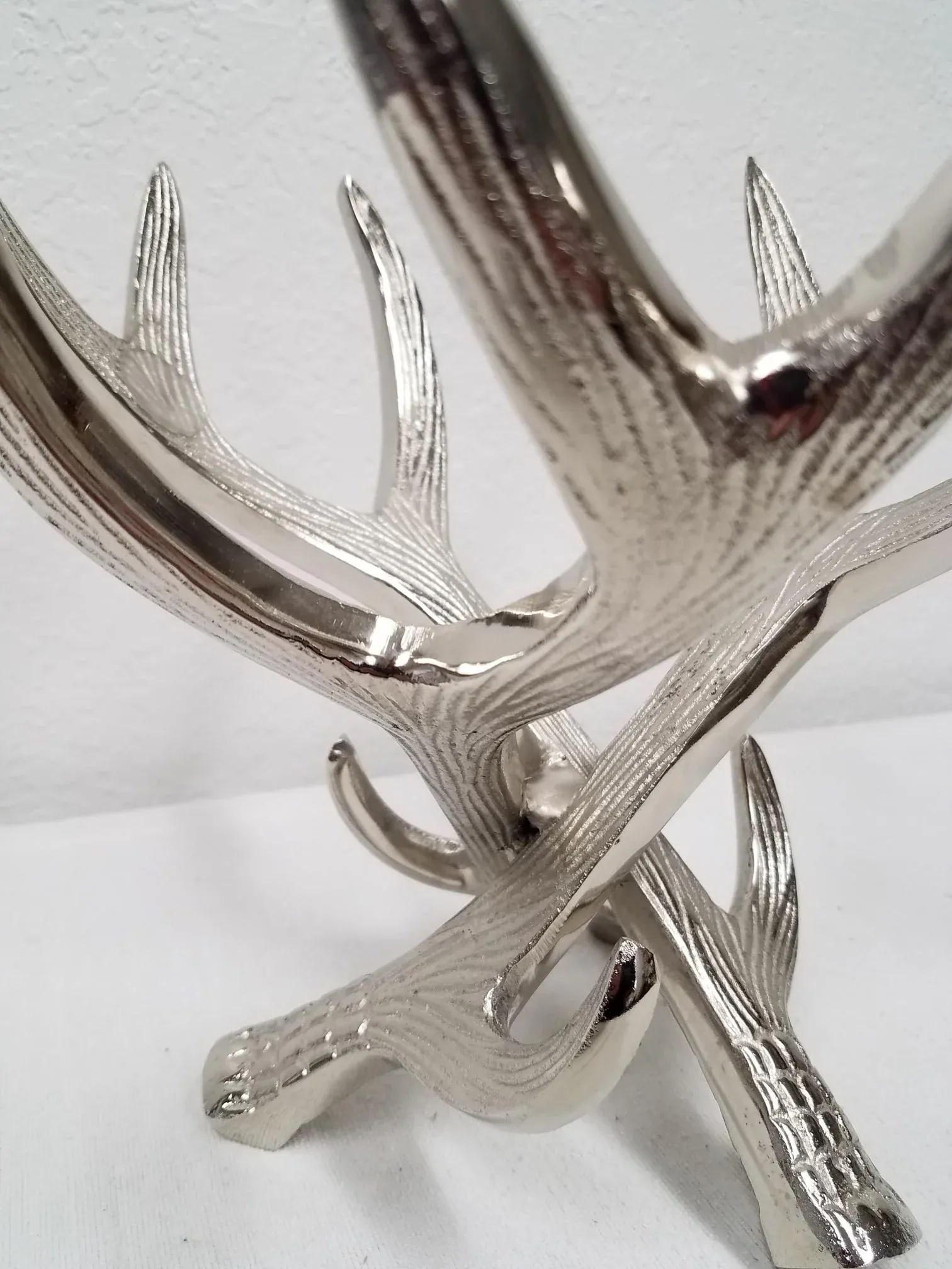 Serving Bowl on Nickel Deer Antler Stand - 9