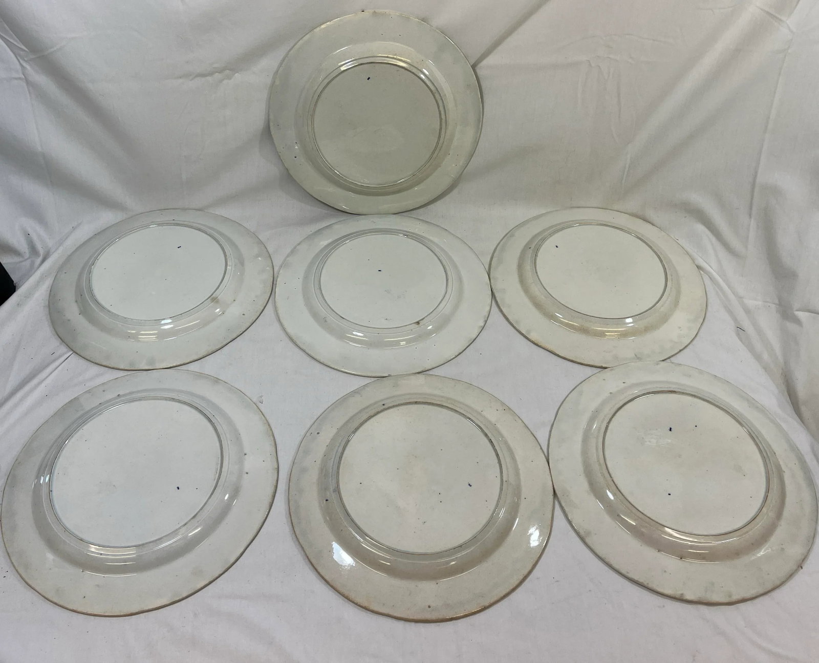 Antique Set of 7 Blue Willow Luncheon Plates Made in England - Circa 1900 - 10