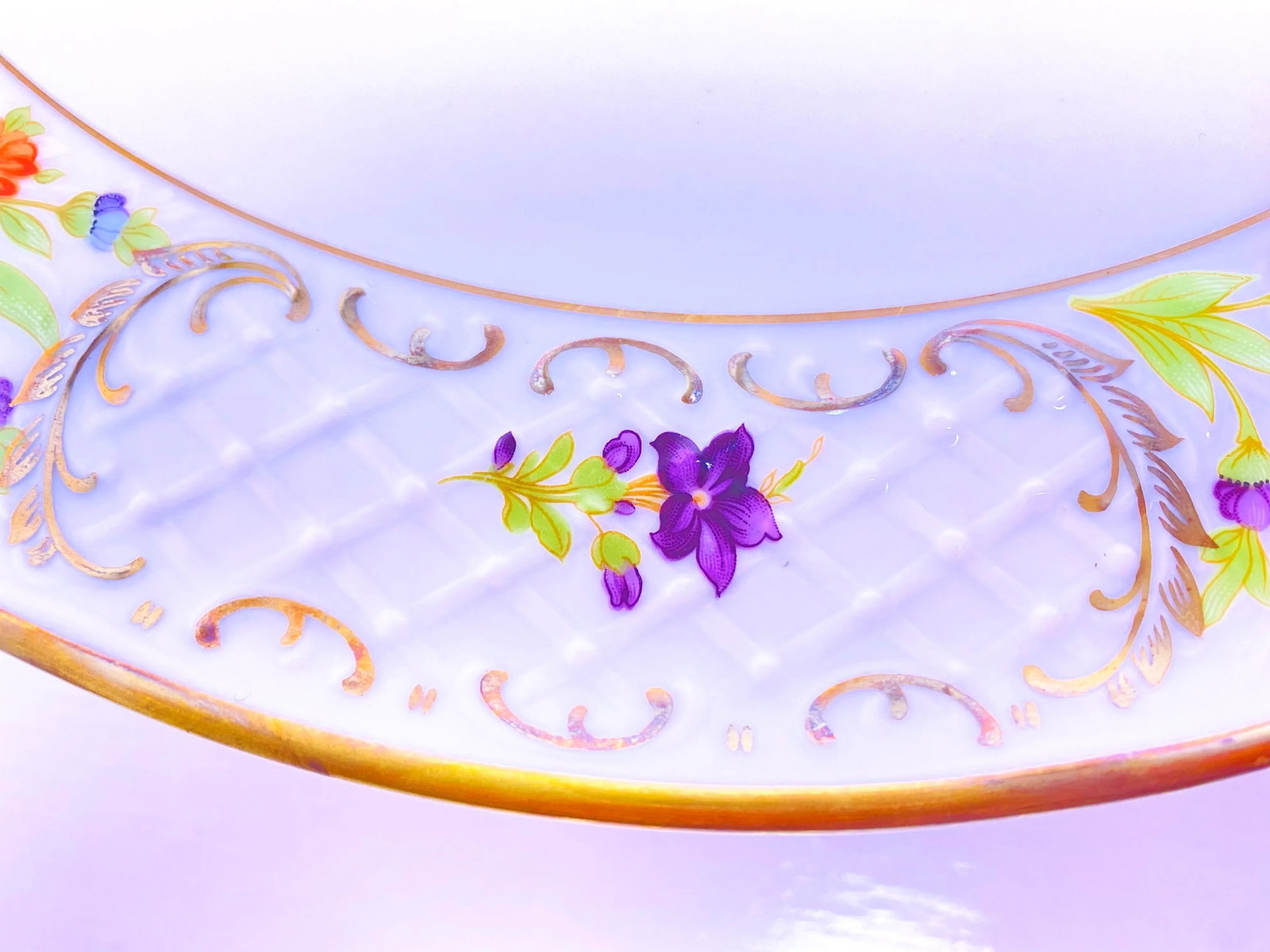 Antique Schumann Arzbero Bavaria Empress "Dresden Flower" Pedestal Cake Stand - 4