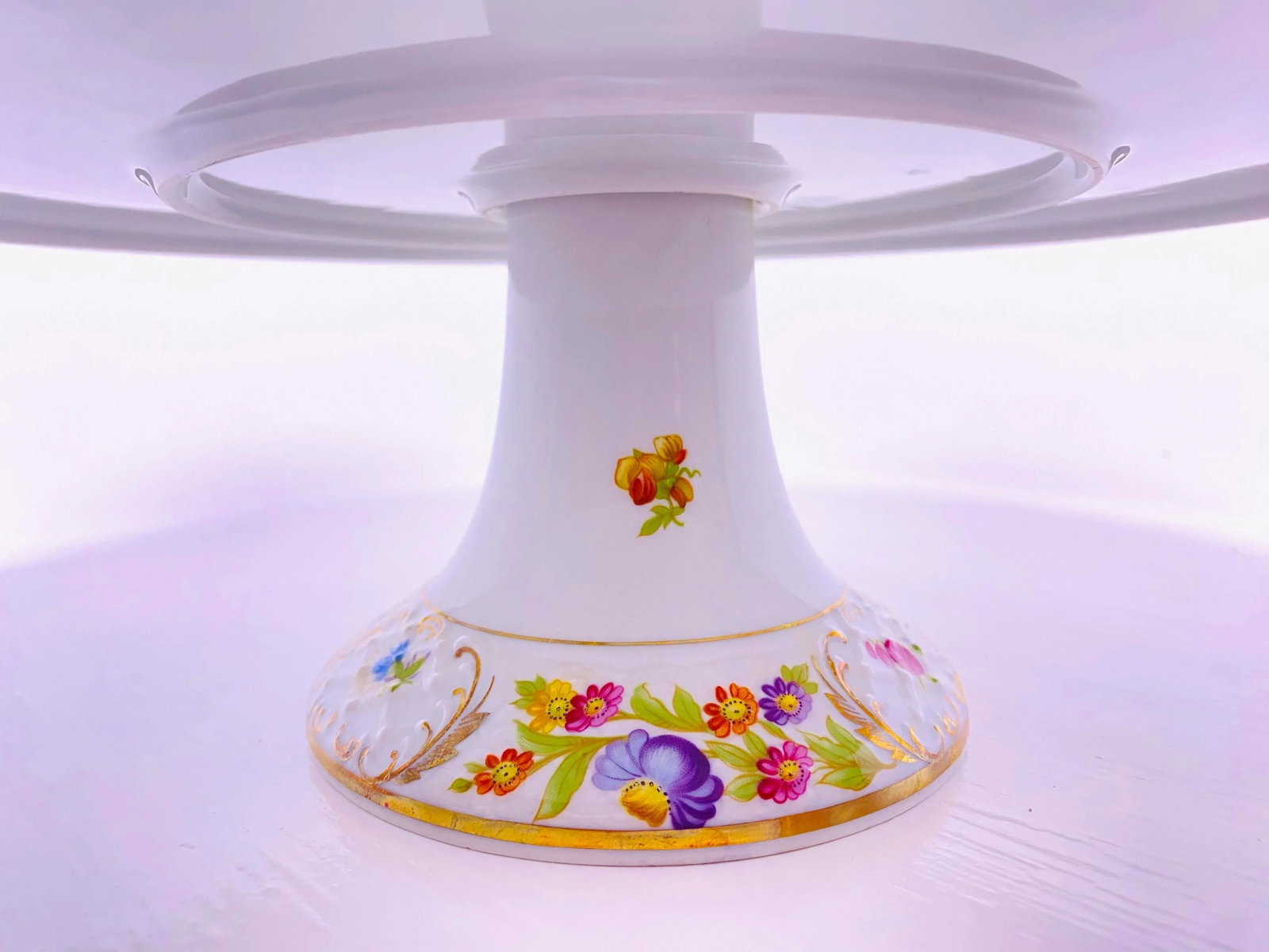Antique Schumann Arzbero Bavaria Empress "Dresden Flower" Pedestal Cake Stand - 9