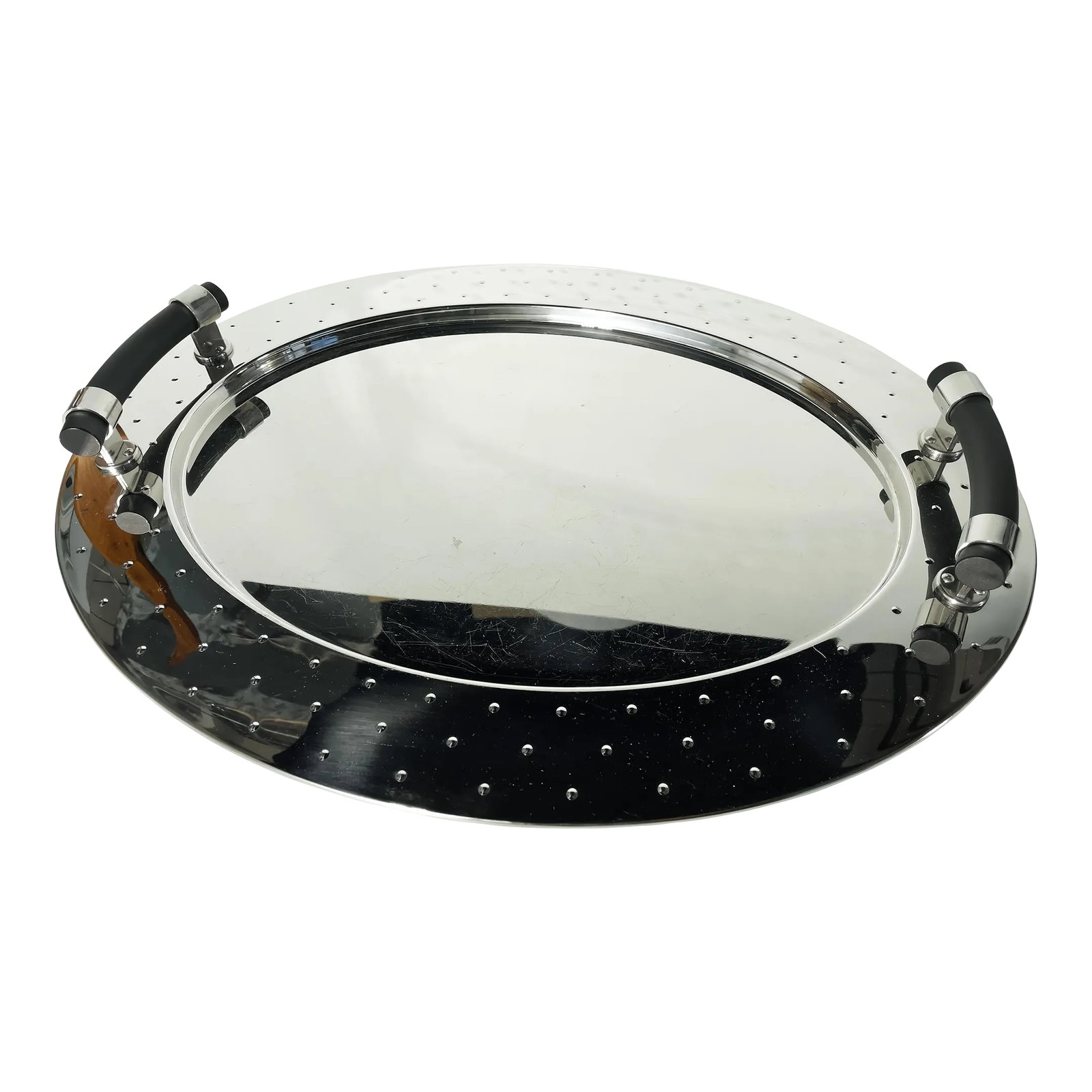 1990s Michael Graves for Alessi Stainless Steel Oval Serving Tray With Handles (1 of 8)