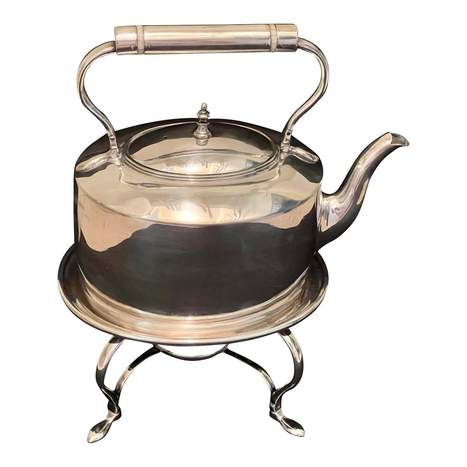 Vintage Silver Tea Pot With Stand: This charming teapot was a gift years ago from my family, so I don't know its history. Downsizing is difficult and after displaying for many years, I no longer have room. It's time for another owner