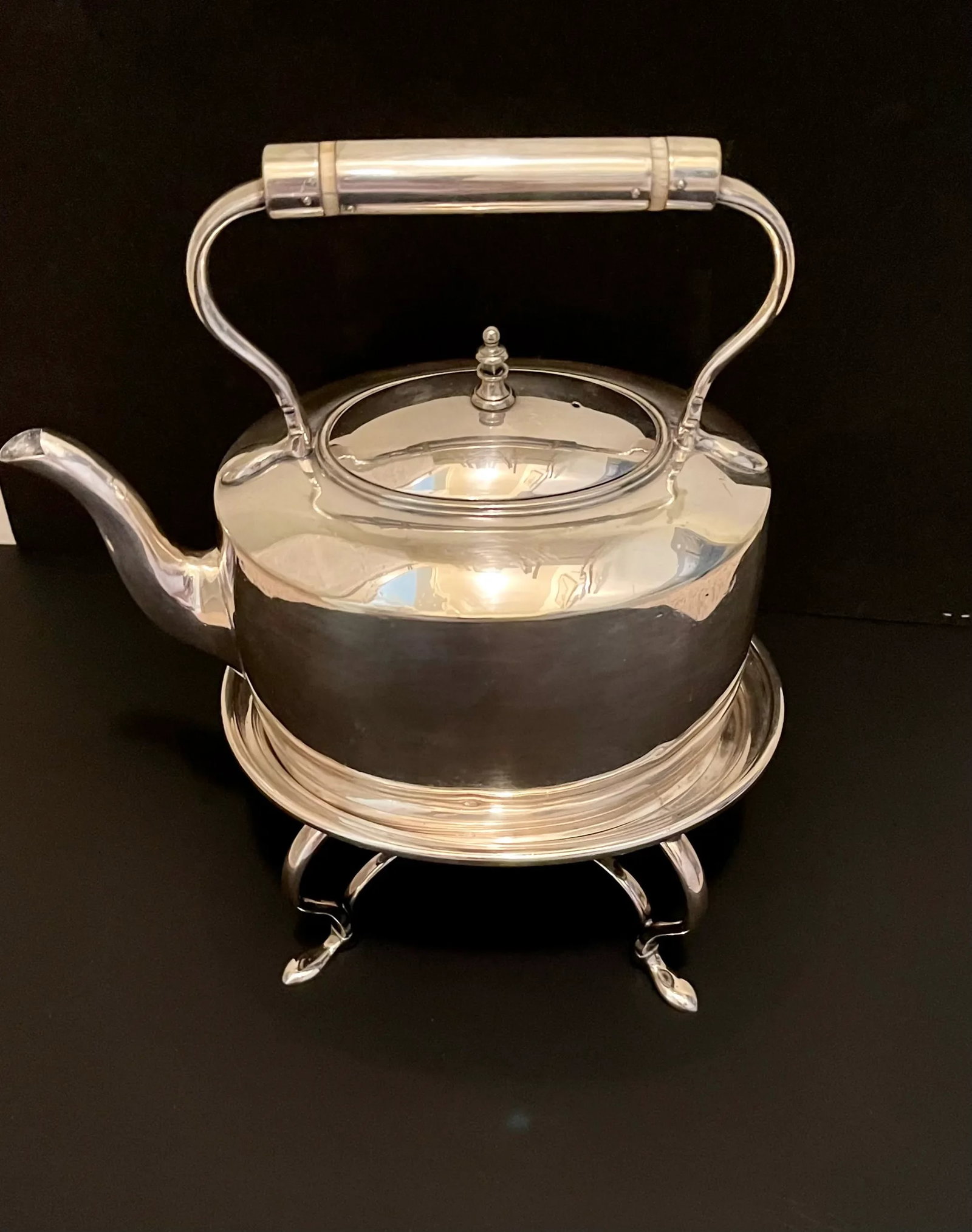 Vintage Silver Tea Pot With Stand - 5