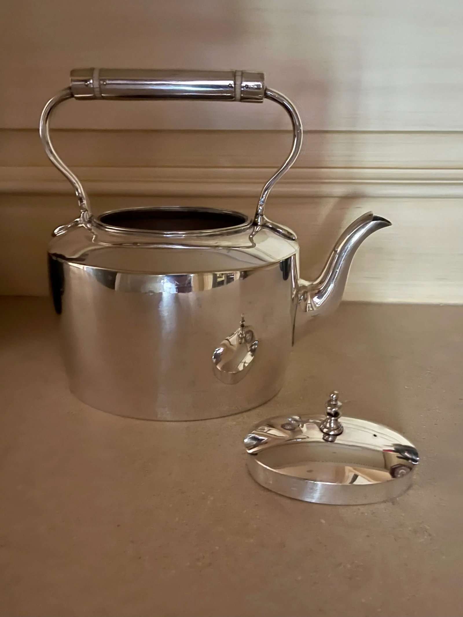 Vintage Silver Tea Pot With Stand - 9