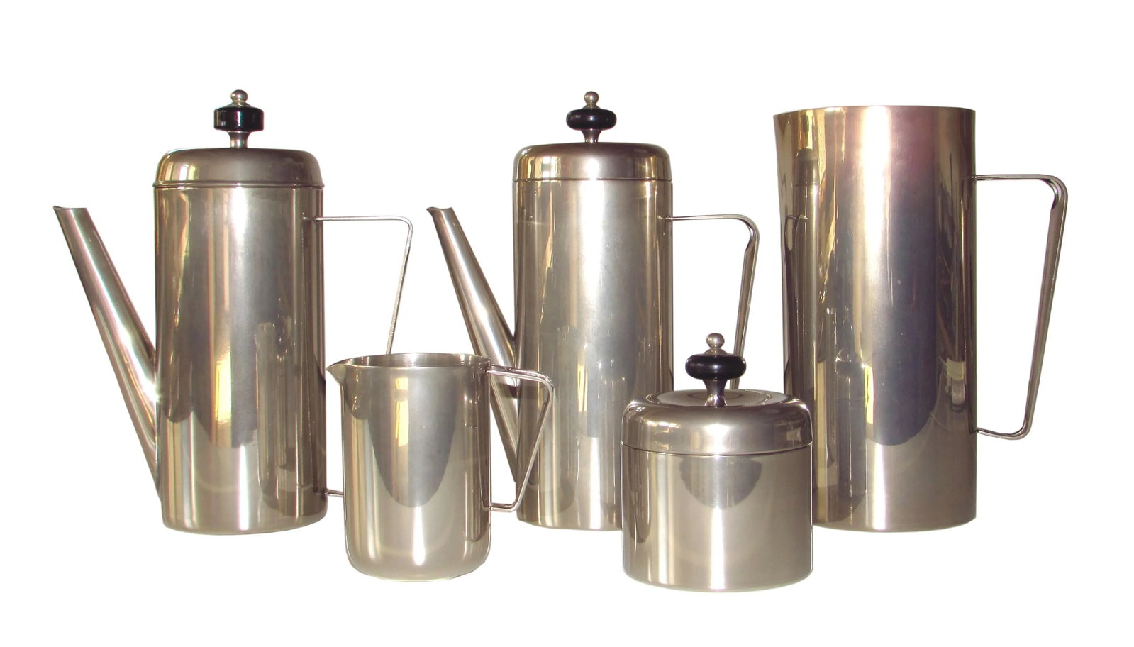 Mid-Century Modern Silverplate Tea & Coffee Service With Pitcher and Trays - Set of 10 - 2