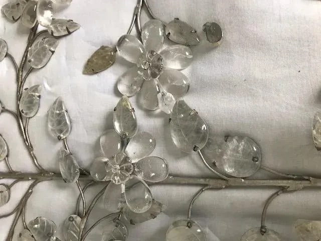 1900s Vintage Rock Crystal Wall Sconces- A Pair - 3