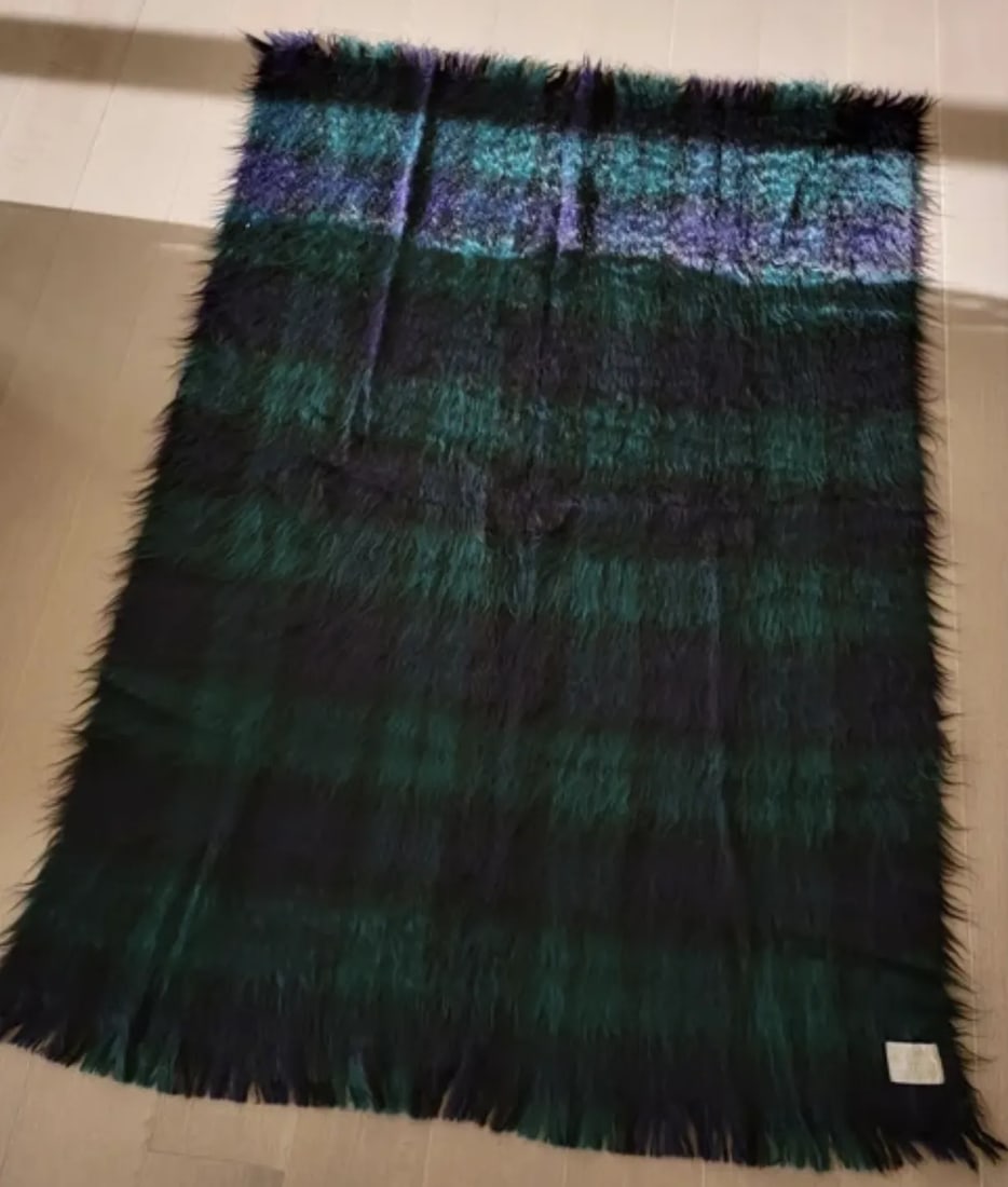 Kemp Blair Scottish Mohair Blackwatch Plaid Throw - 3