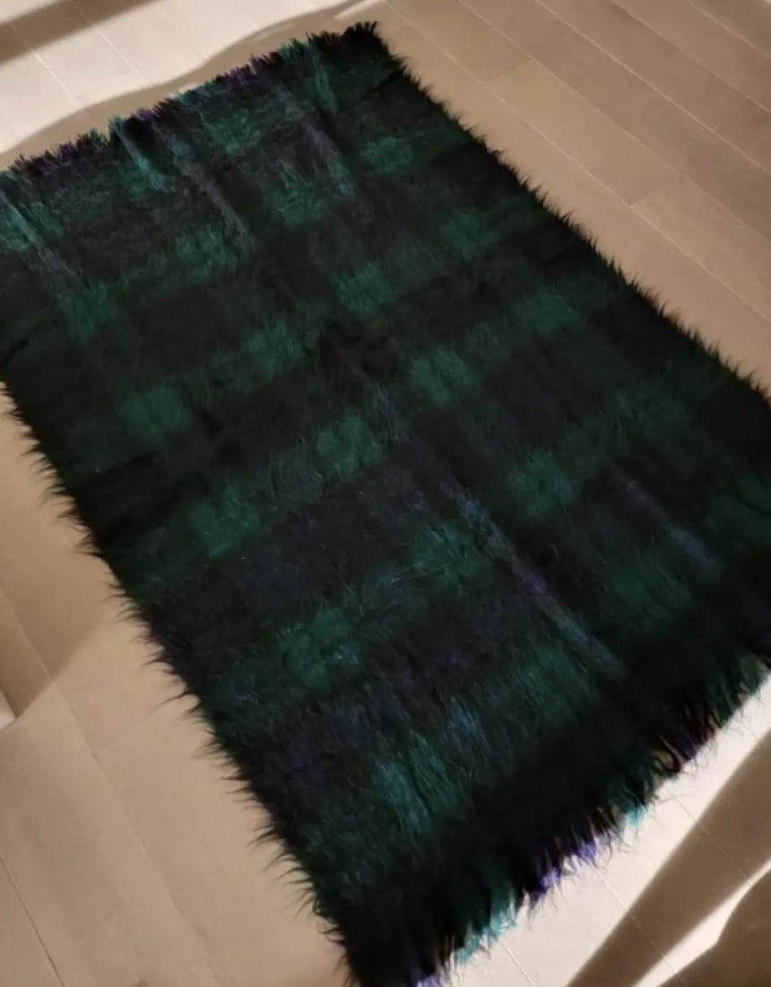 Kemp Blair Scottish Mohair Blackwatch Plaid Throw - 6