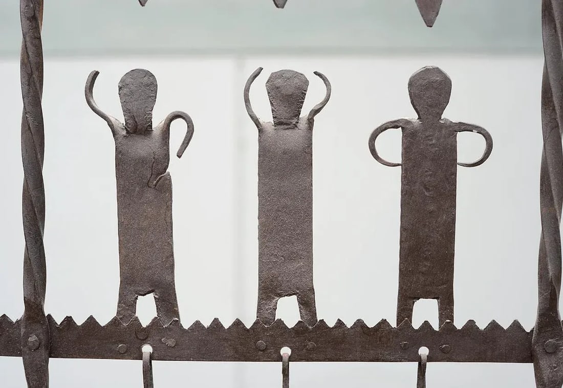Frederic Weinberg Style Modernist Hand-Forged Iron Screen - 12