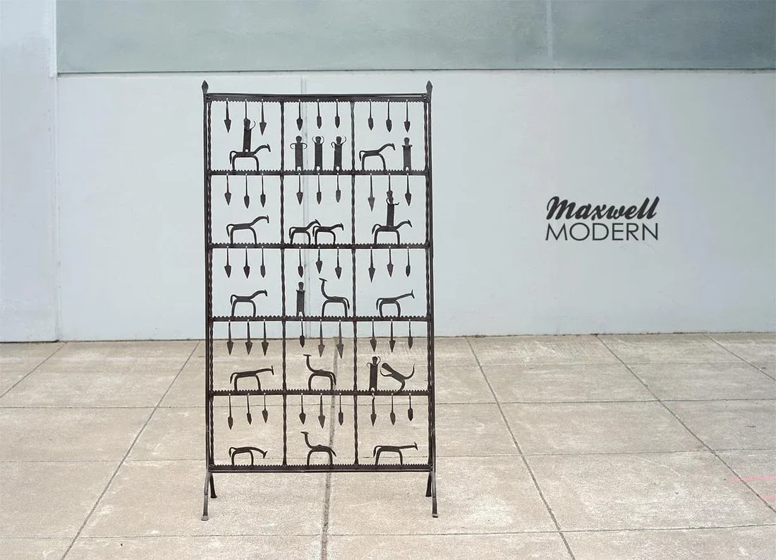 Frederic Weinberg Style Modernist Hand-Forged Iron Screen - 2