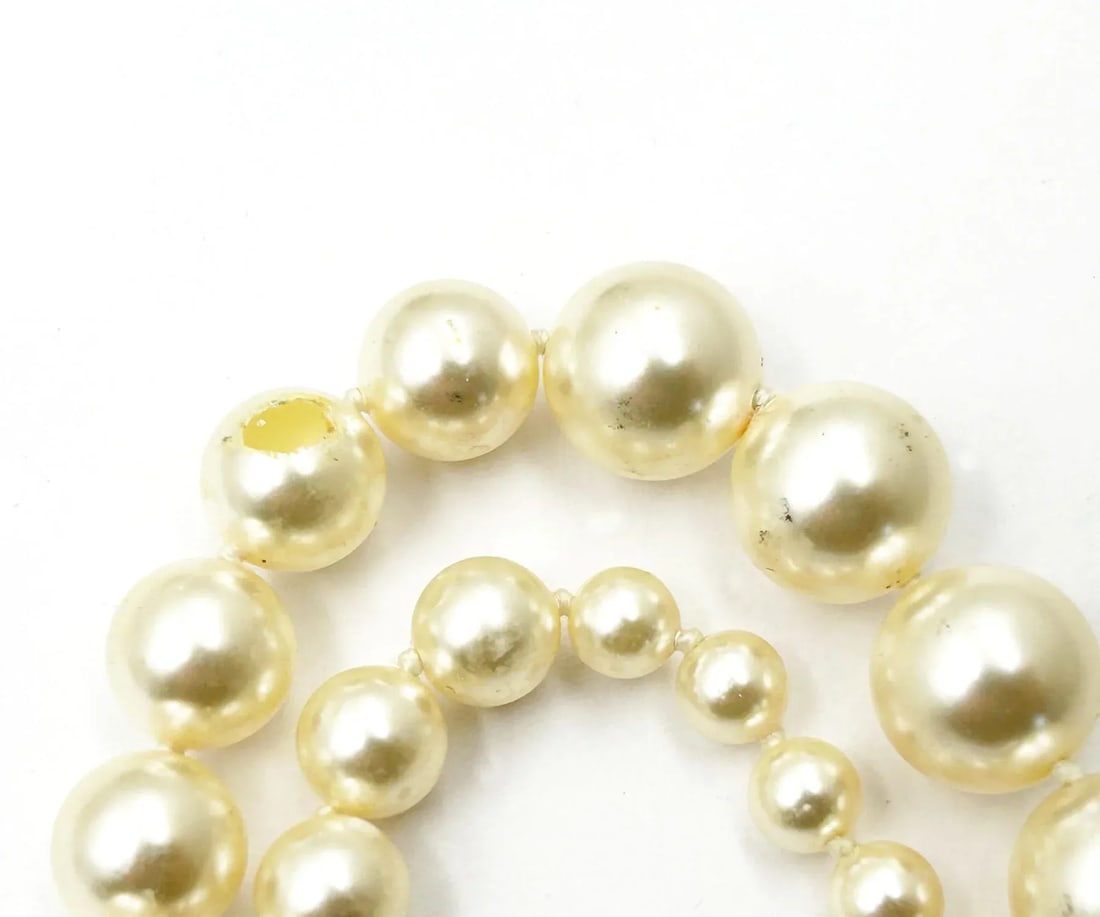 Chanel Gold CC Pearl Short Pearl Necklace - 5