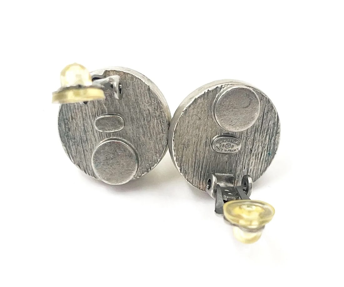 Chanel Silver CC Iridescent Pearl Gumball Clip on Earrings - 2 Pieces - 4