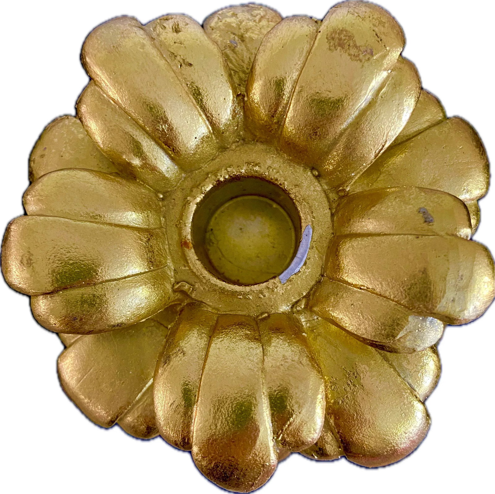 Gold Monkeys Sitting With Pineapples Candle Holders - a Pair - 8