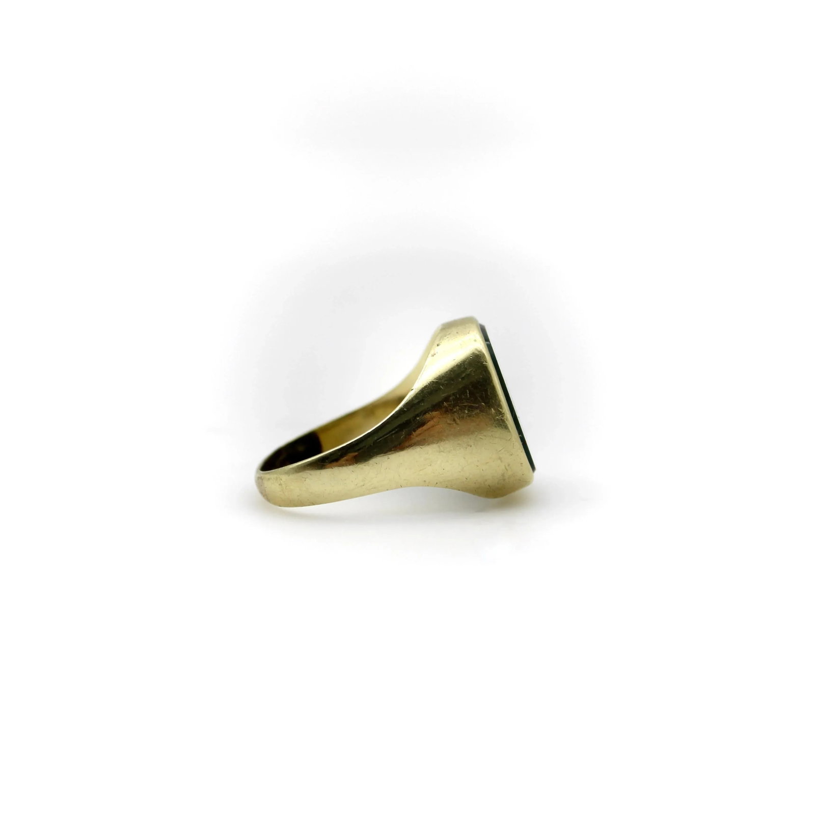 14K Gold Bloodstone Edwardian Intaglio Signet Ring Size 10.25 - 6