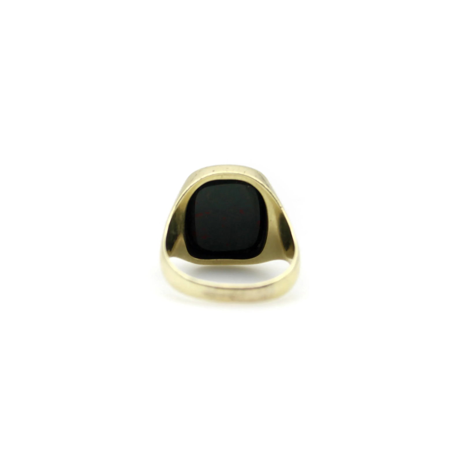 14K Gold Bloodstone Edwardian Intaglio Signet Ring Size 10.25 - 7