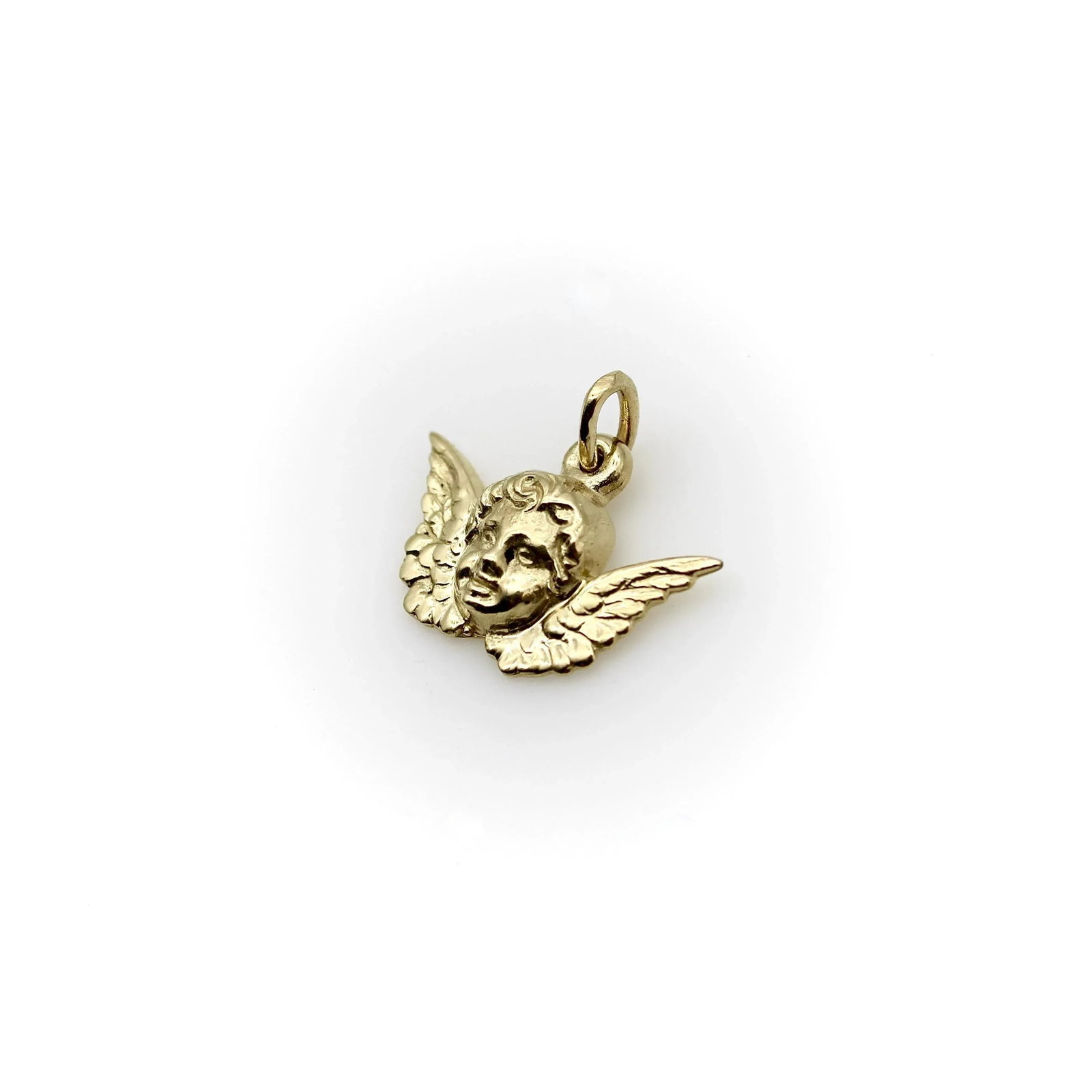 14K Gold Winged Cherub Charm or Pendant - 3