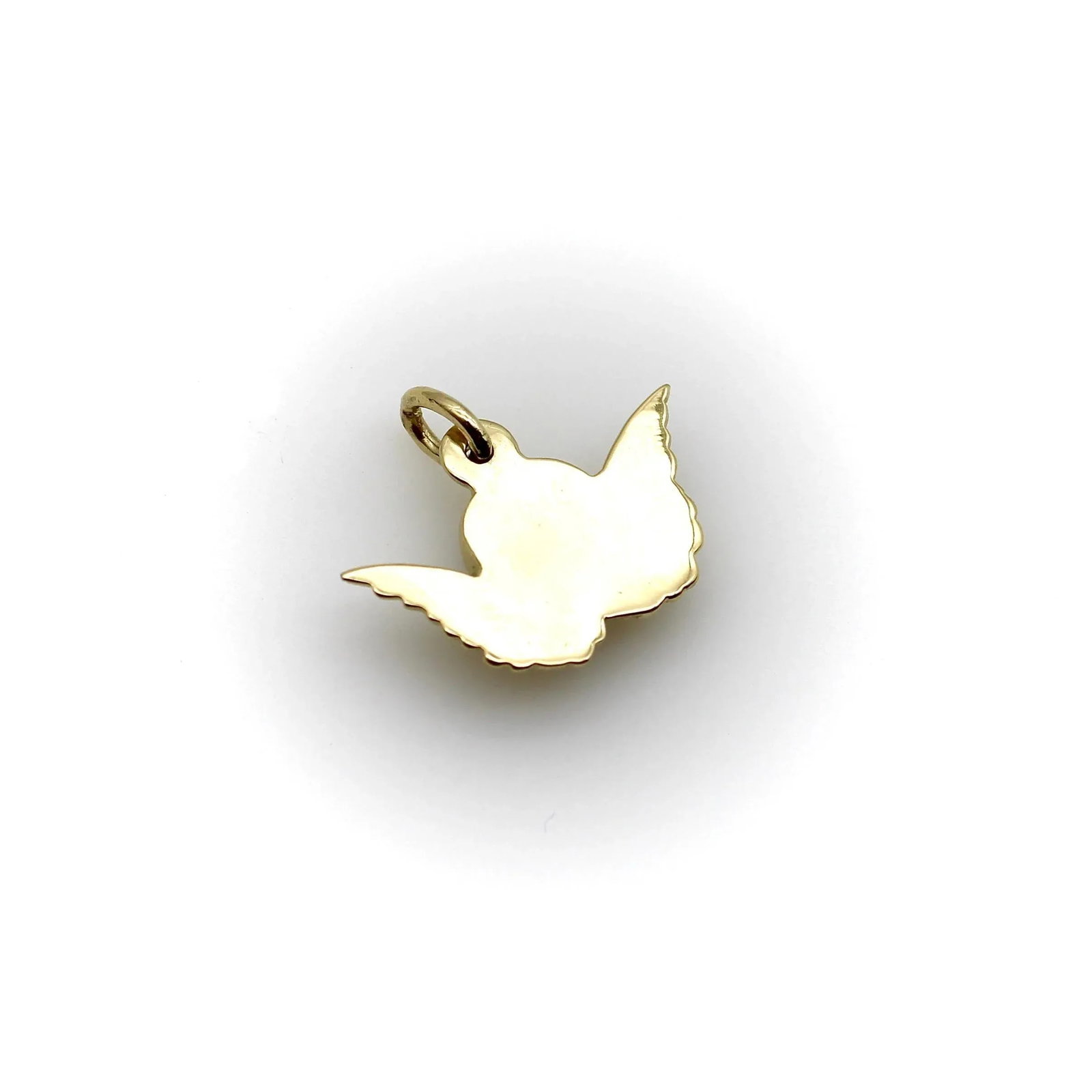 14K Gold Winged Cherub Charm or Pendant - 8
