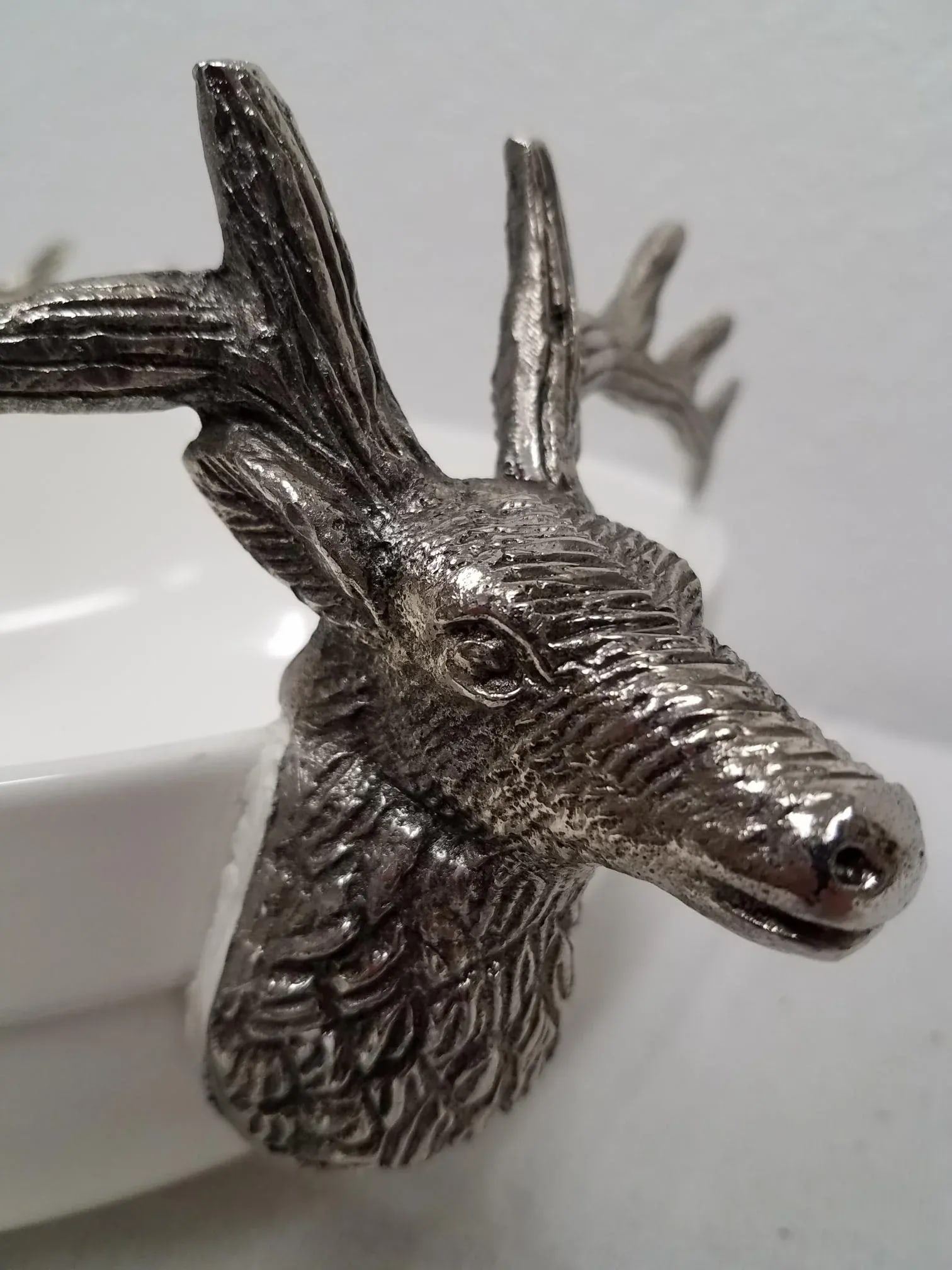 White Bowl With Deer Antler Handles - 6