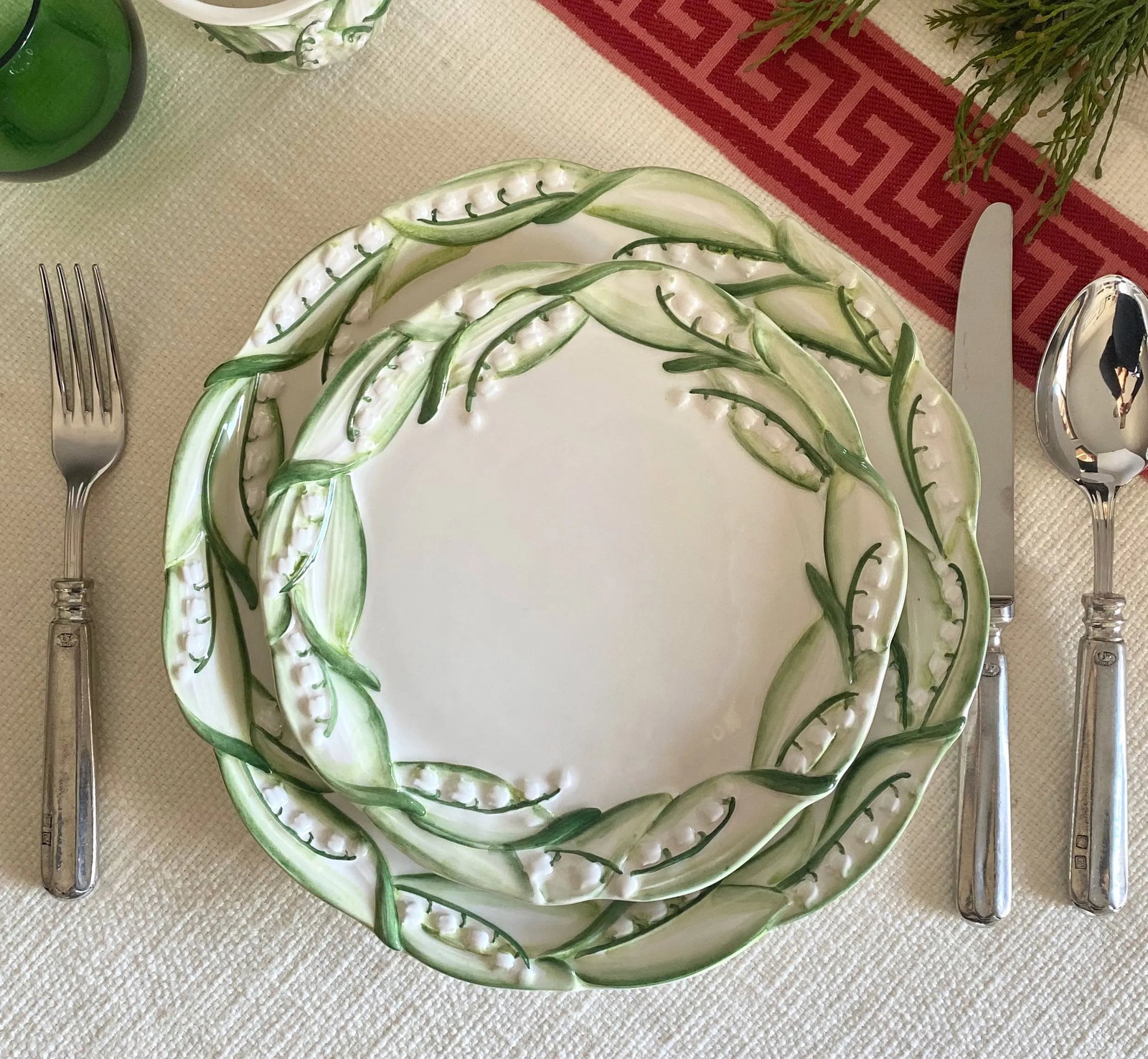 Lily of the Valley for the Mane Lion Dinner Plates, Set of 4 - 2