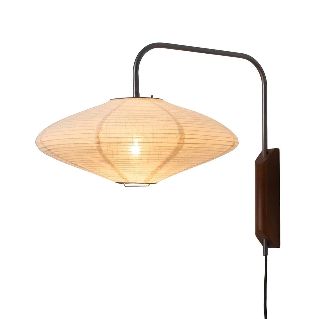 Roswell Wall Sconce - Matte Black, Handcrafted Shinpuru-Sa Linen-Cotton Shade, Plug-In - 2